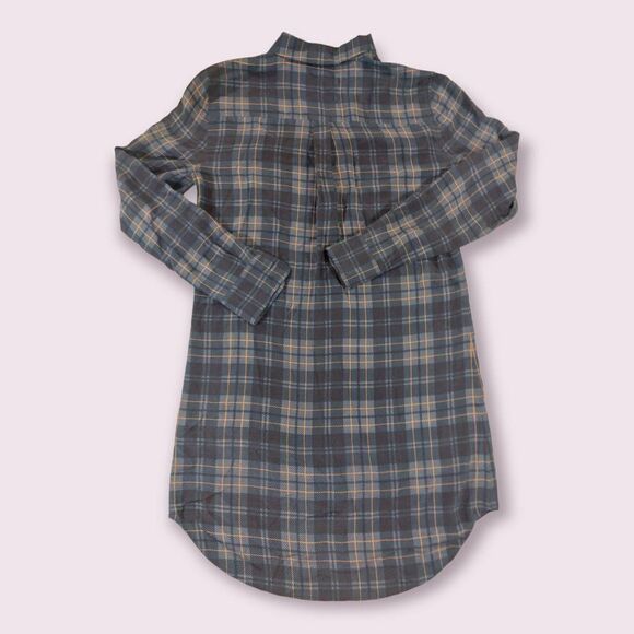 Equipment Plaid Mini Dress in Dark Green and Black - Picture 3 of 8